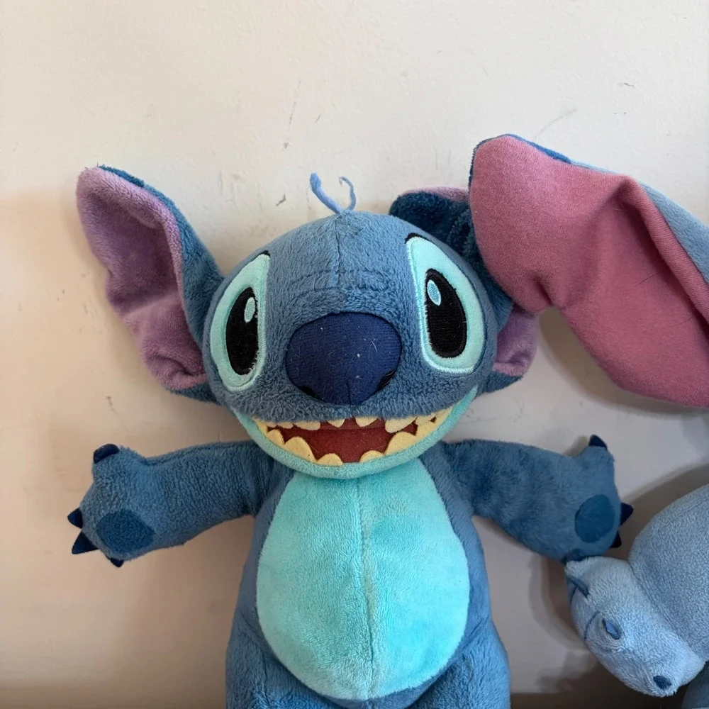 Disney Lilo & Stitch Plush Toy Bundle Set of 2 Sitting and Standing Blue Alien